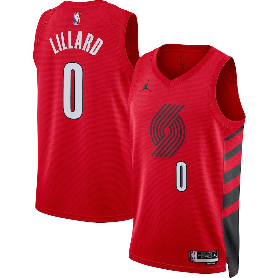 Men Portland Trail Blazers #0 Damian Lillard Jordan Brand Red 2022-23 Statement Edition Swingman NBA Jersey